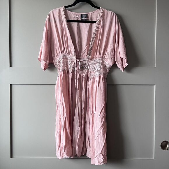 Vince Camuto Other - Vince Camuto Pink Lace-Trim Swim Coverup PRICE FIRM!